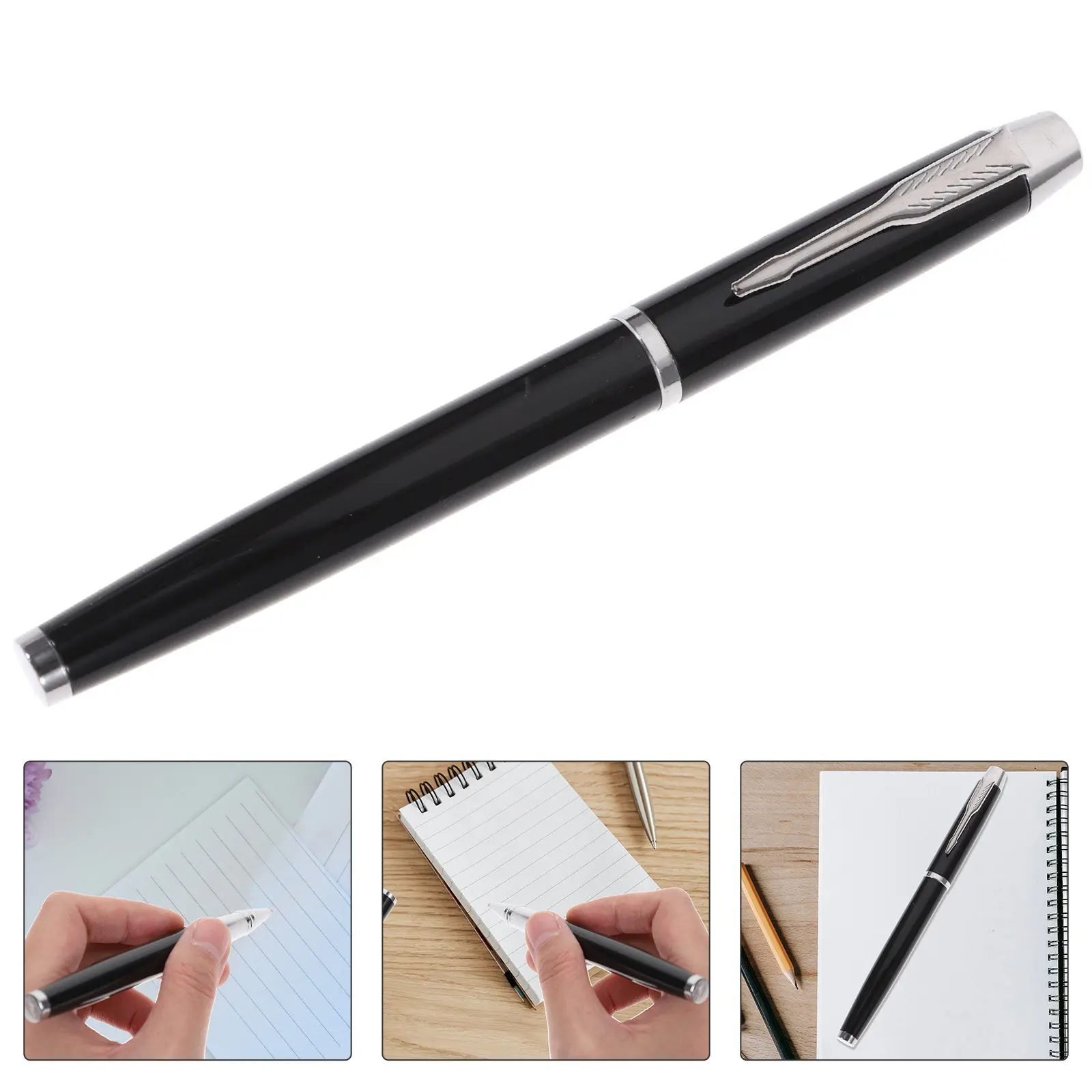 1Set Smooth-Write Metal Black Rollerball Pen in Elegant Gift Box Perfect for Gifting Anniversary Christmas Valentine Birthday