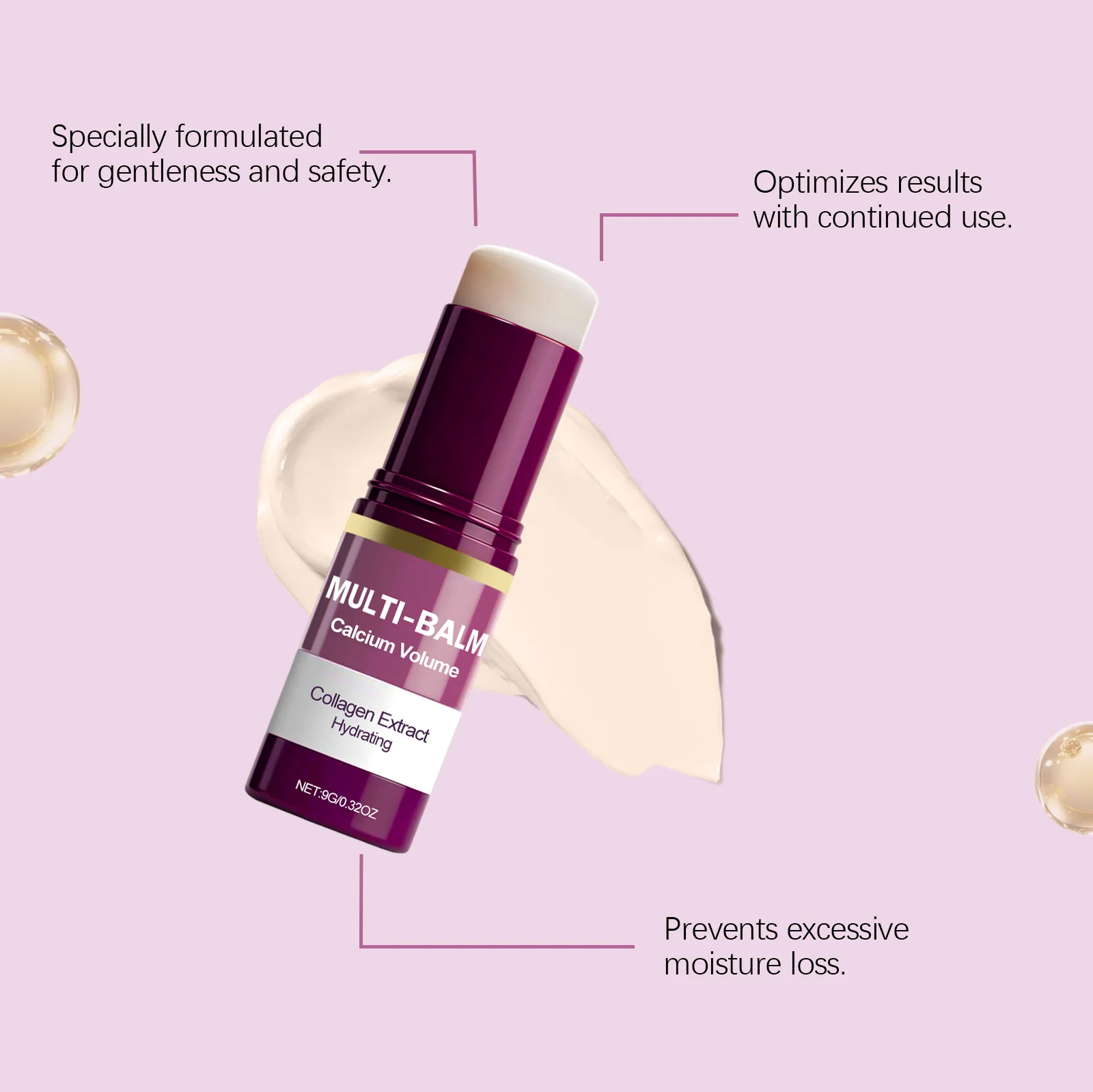Daily Moisturizing Face Balm Stick Gentle Nourishing Reduce Dryness Enhance Skin Elasticity Hydrating Smoothing Soften Face Balm
