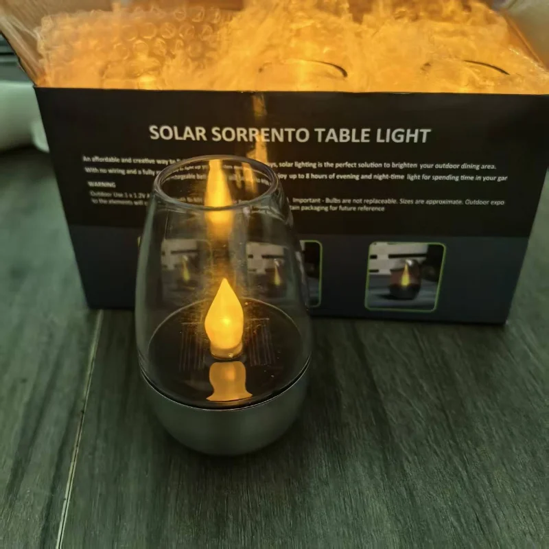 Outdoor LED Solar Small Candle Light Warm Yellow Garden Decoration Festive Party Atmosphere Light for Outdoor Garden Decor Light