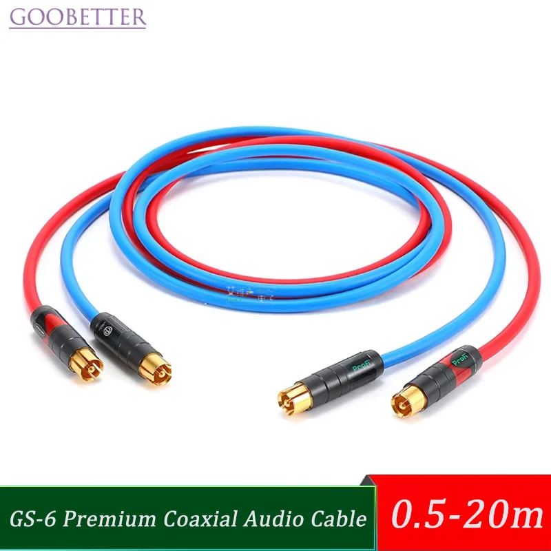 

GS-6 Premium Coaxial Audio Cable 0.5-20m Gold-Plated RCA to Subwoofer/Guitar Amp | Hi-Fi Shielded