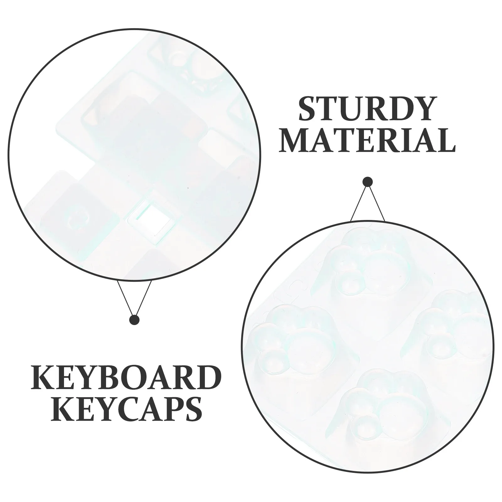 2Set Resin Keycaps Mold Silicone Kit for DIY Mechanical Keyboard Keycaps Cat Claw Pattern Flexible Reusable Seamless Gaming