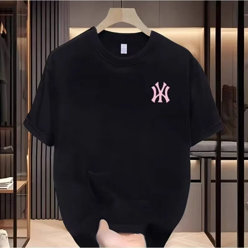 Thoughtful pure cotton unisex summer trendy brand new round neck loose half sleeved T-shirt short sleeved