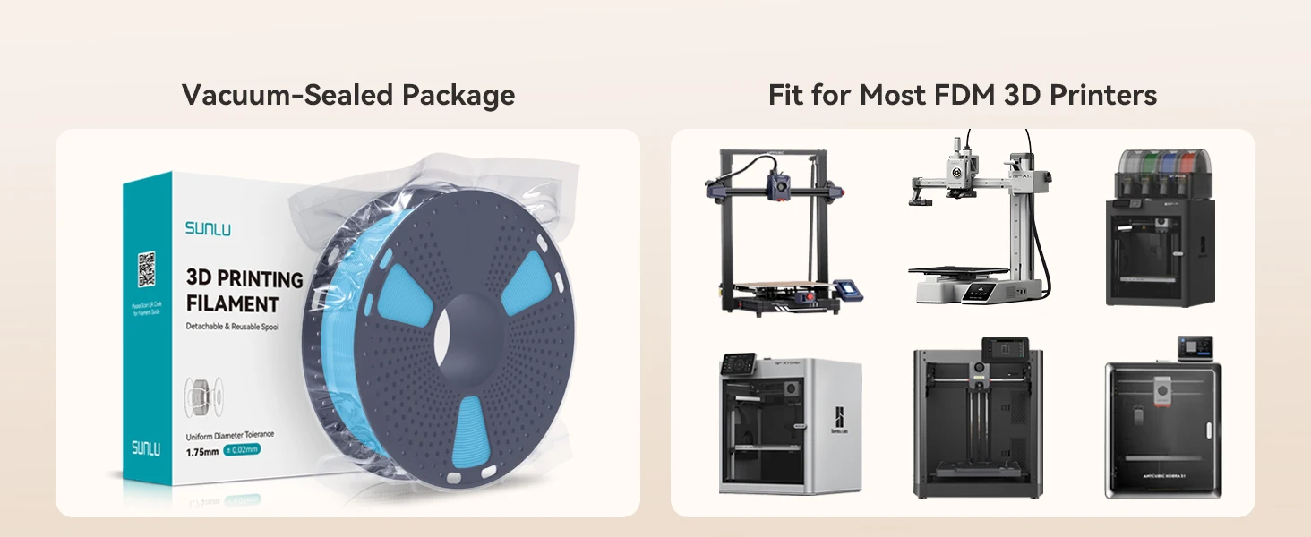 SUNLU PLA Classic 3D-Filament 1,75 mm 600 mm/s Hochgeschwindigkeits-Matt-PLA-Filament, verwicklungsfrei, für die meisten FDM-3D-Drucker, schneller Versand – Detail 10