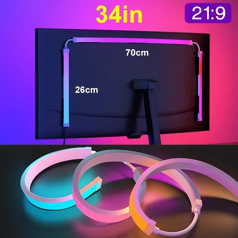 Smart Ambient PC Display Sync Computer Monitor Hintergrundbeleuchtung LED Streifen Licht RGB Farbe DIY Spiel Urlaub Atmosphäre Dekor Lampe
