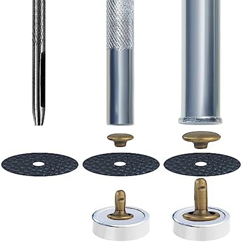 340 ชุดหนัง Rivet Kit Rivets หนังคู่หมวก Rivets เครื่องแต่งกายผ้าสําหรับซ่อมเสื้อผ้ารองเท้ากระเป๋าเข็มขัดใช้งานง่าย C