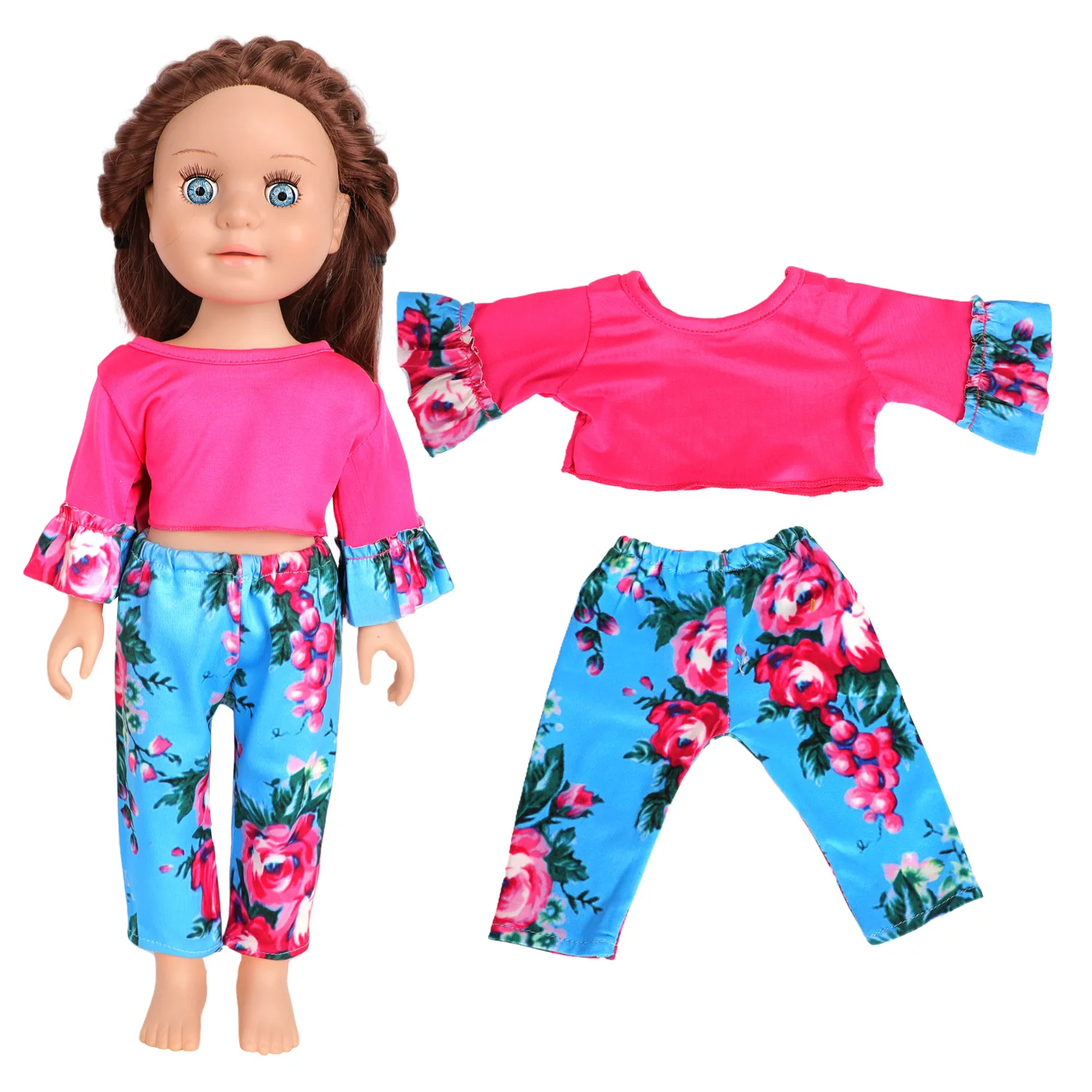 

18-дюймовая кукла, новая юбка с цветочным принтом для йоги, аксессуары, кукла возрождения, летние виды спорта, мультяшная печать, милая модная декоративная одежда