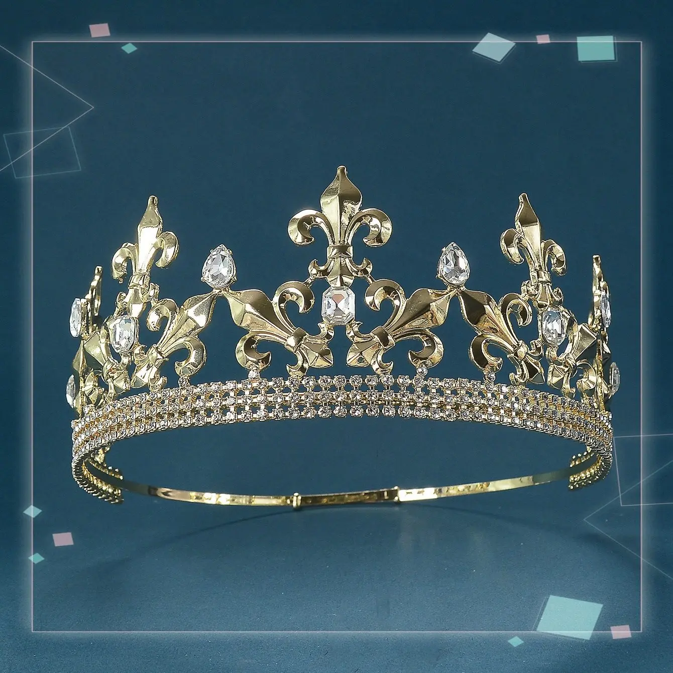 European Aristocratic Men's Hair Crown Fancy Dress Accessory for Opera House Performances Birthday Parties Photo Decorations
