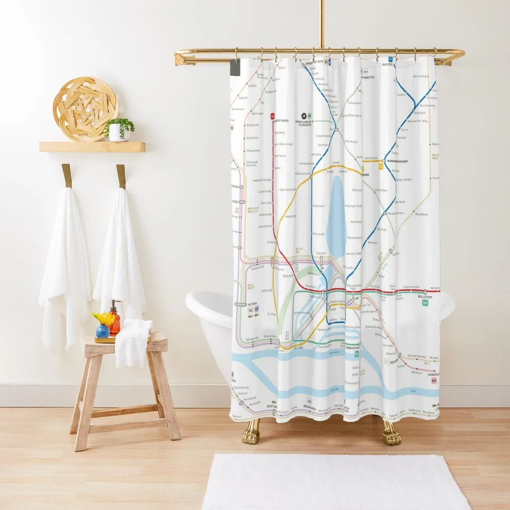 Hamburg U-Bahn S-Bahn map Shower Curtain Modern Showers For Bathroom Curtain Shower