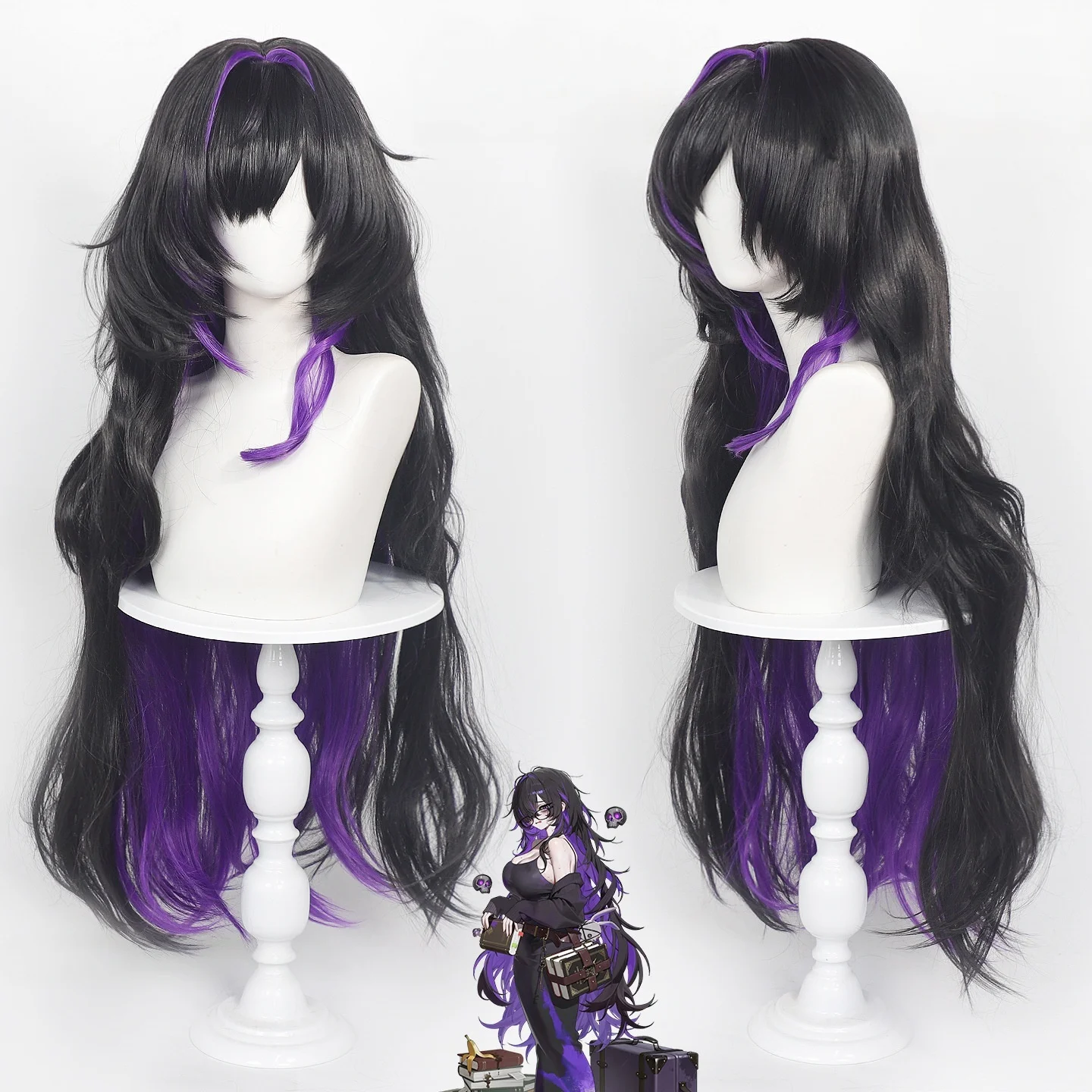 Label Cosplay Rose Net Wig Anime Game The Goddess of Victory Label Double Tone Vurly Hair Halloween Party Prop Wigs