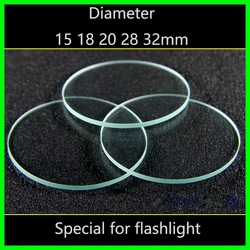 1pcs 15mm 18mm 20mm 28mm 32mm Flat Glass Lens for LED Light Flashlight Lamp