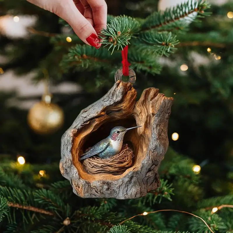 2024 Animal Christmas Ornaments 2D Cute Acrylic Raccoon Cat Owl Squirrel Animal Pendant for Christmas Tree Decoration