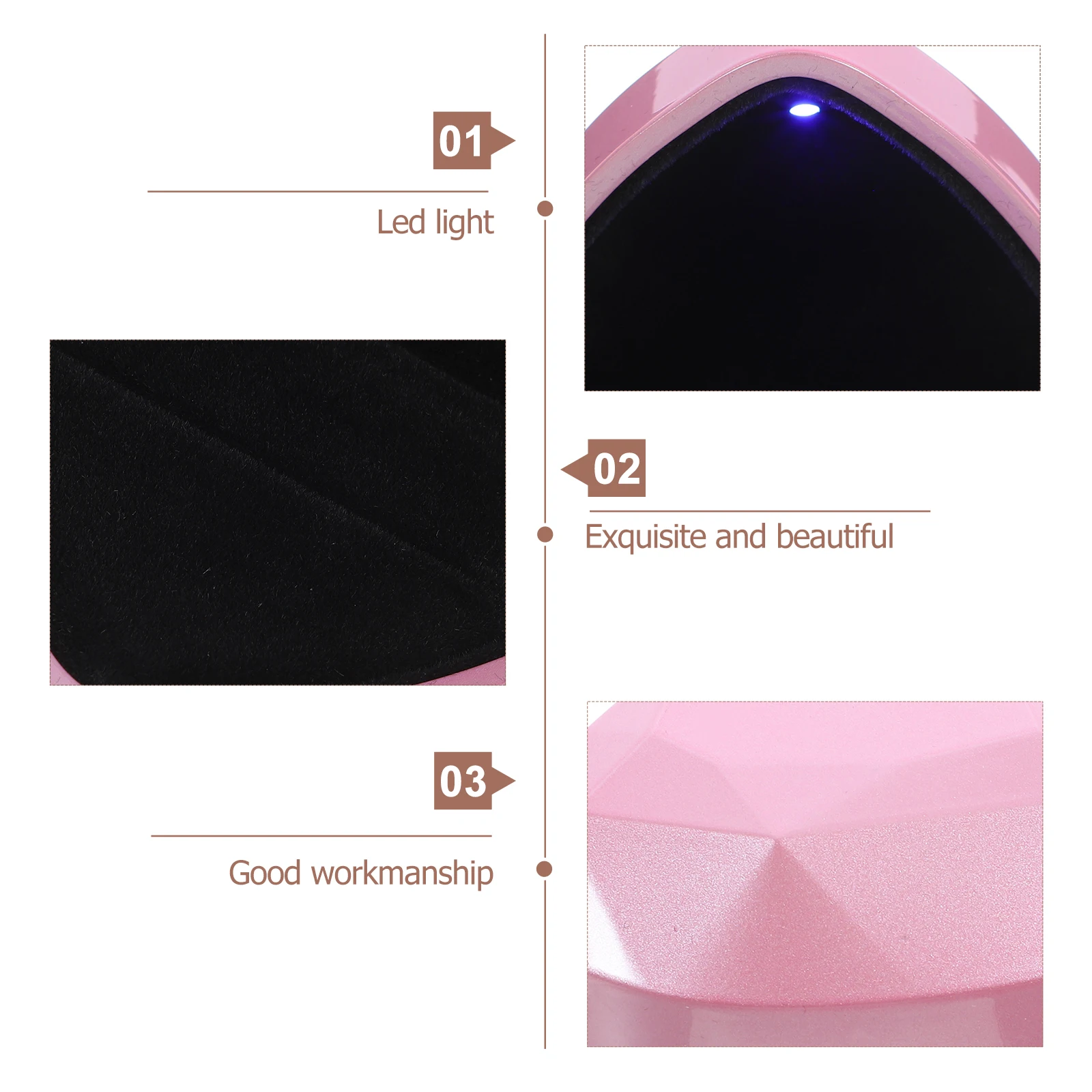 

LED Heart Ring Box Creative Boxes Shape Holder Storage Rings Wedding for Ceremony