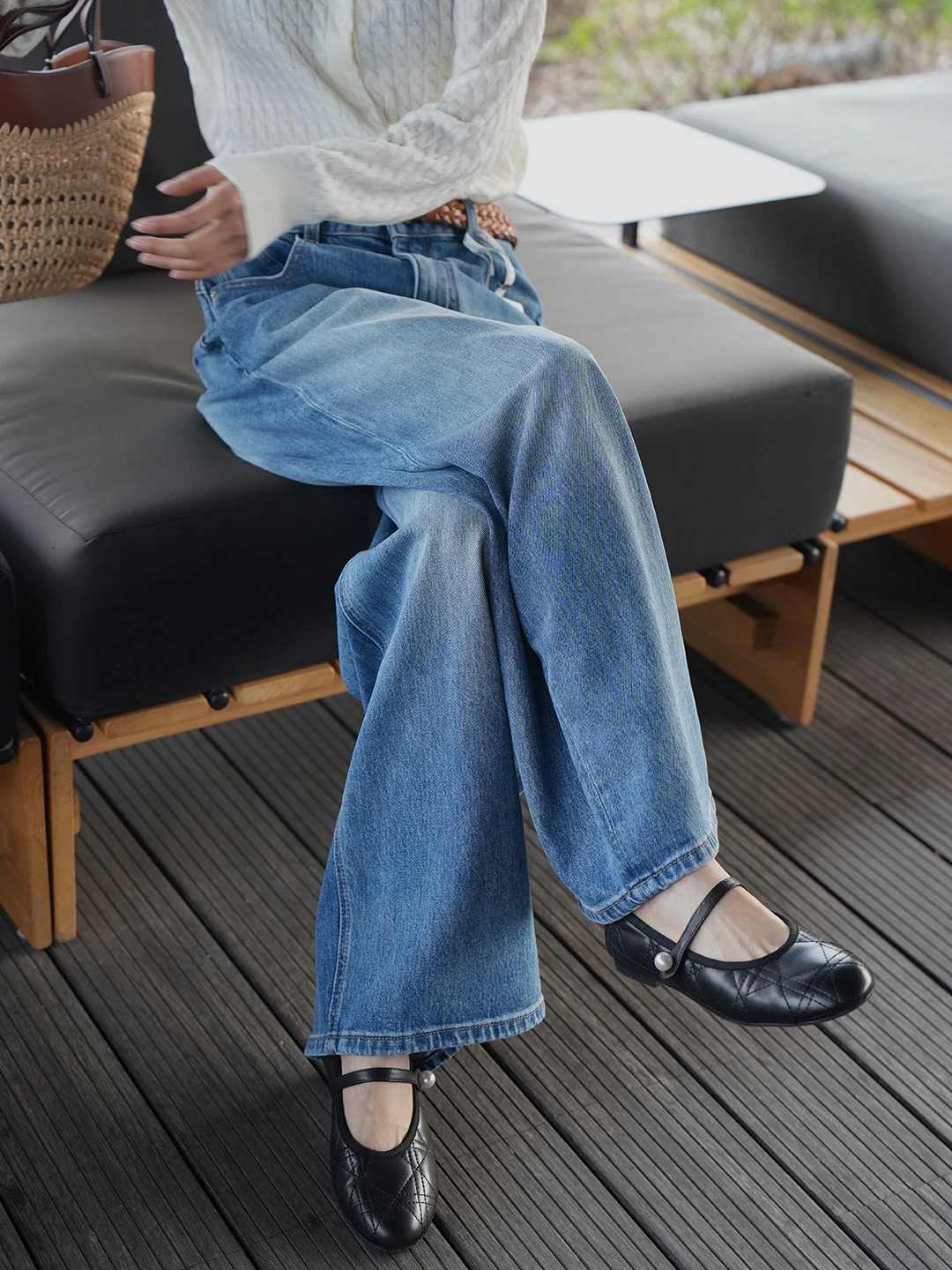 

American Sle Retro High Waist Wide Leg Jeans Women's Loose Fit Slimming Waed Floor-Length Trousers Spring New Arrival