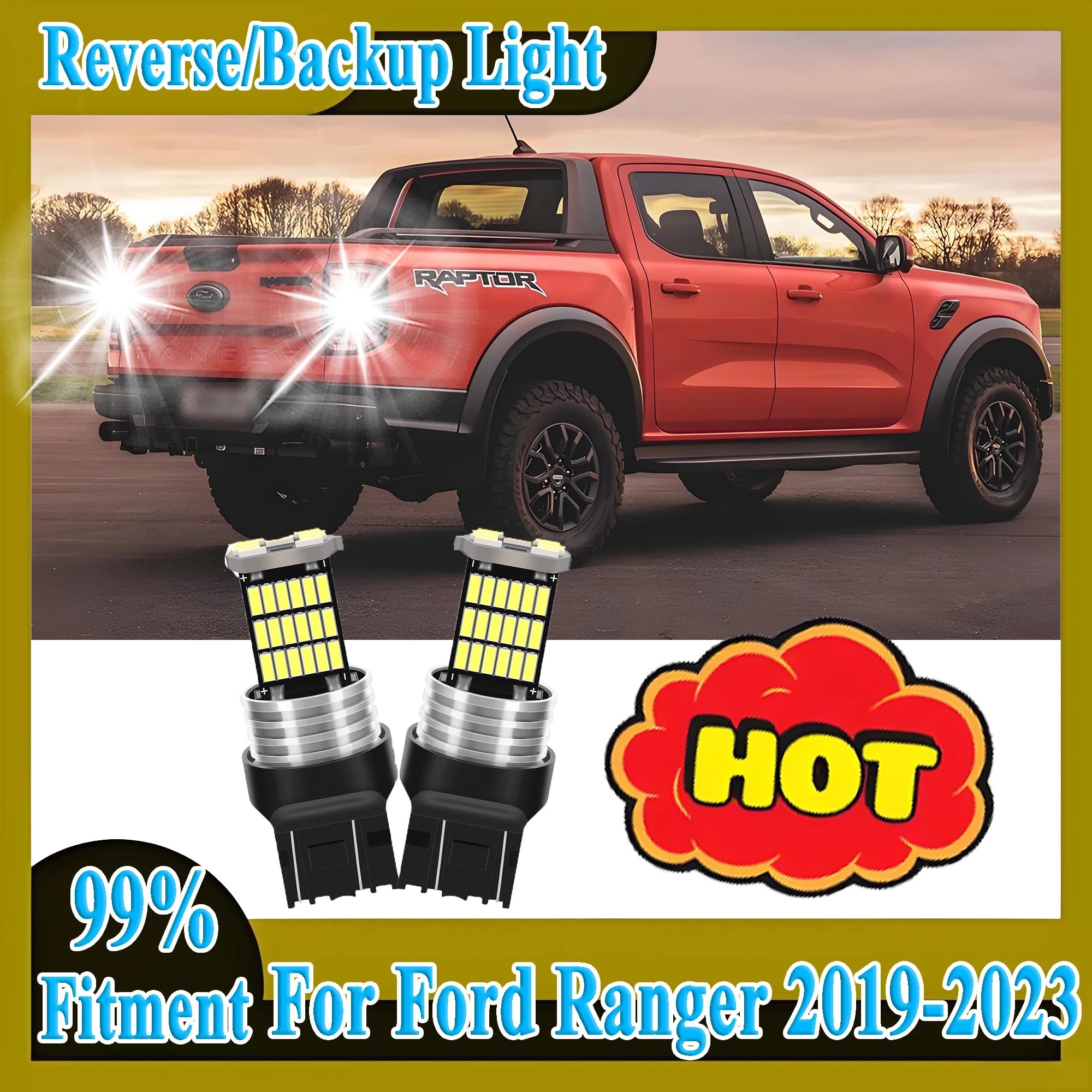 

2PCS Canbus LED Reverse Light 6000K CSP Chips Super Bright For Ford Ranger 2019 2020 2021 2022 2023 Back Up Lamp Plug and Play