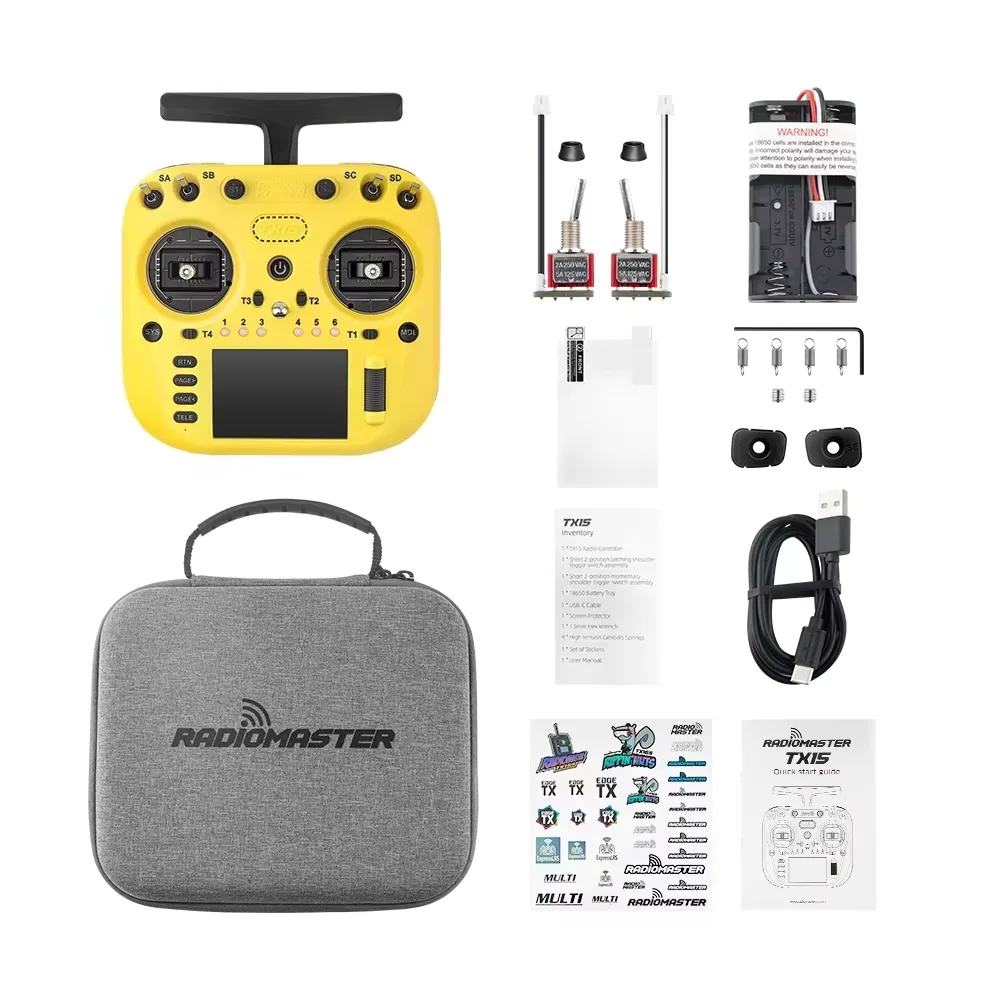 (op voorraad)Radiomaster TX15 16ch 3,5 inch IPS touchscreen V5.0 Hall Gimbals Radiocontroller ExpressLRS Ingebouwde gyromicrofoon