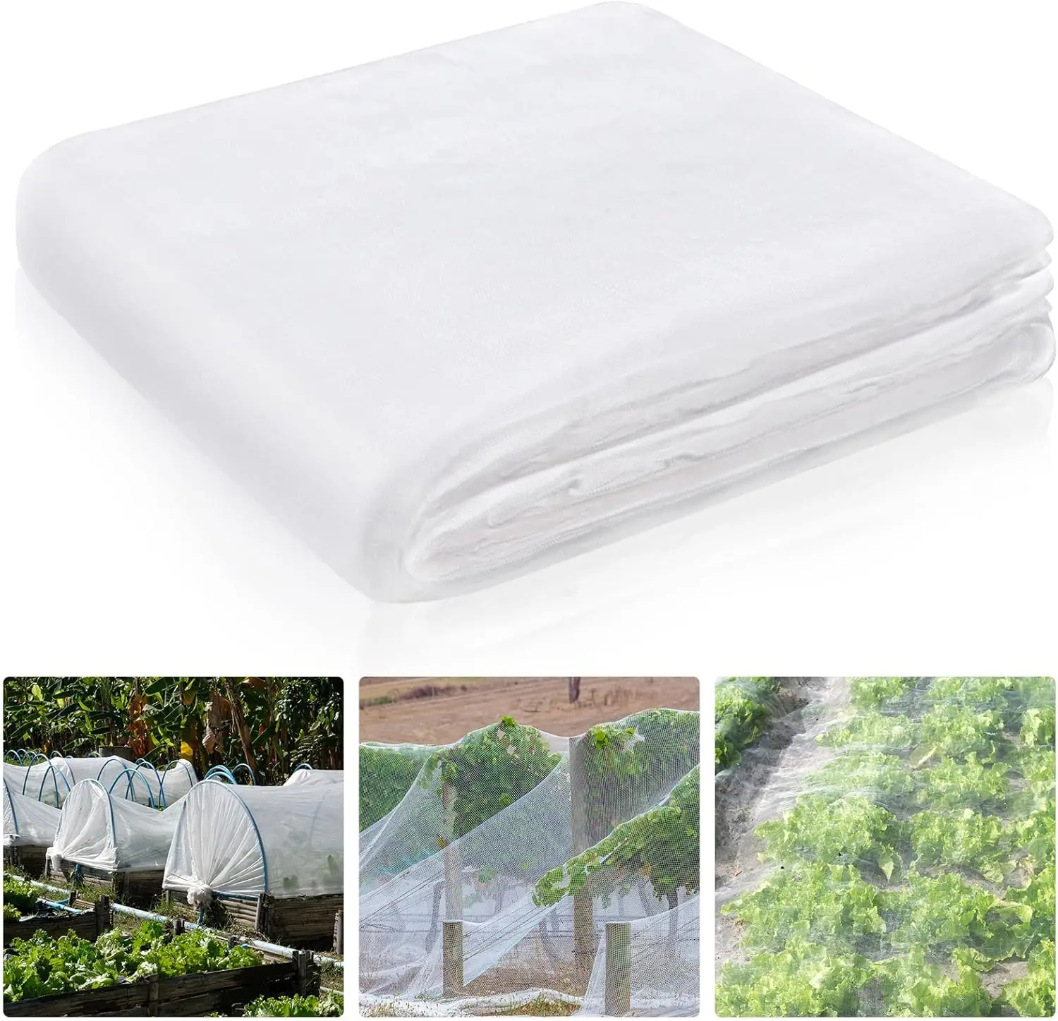 

Mosquito Netting Ultra Fine Garden Netting Large Plant Covers Bird White Bug PE Mesh for Protecting Vegetable Fruits Fl