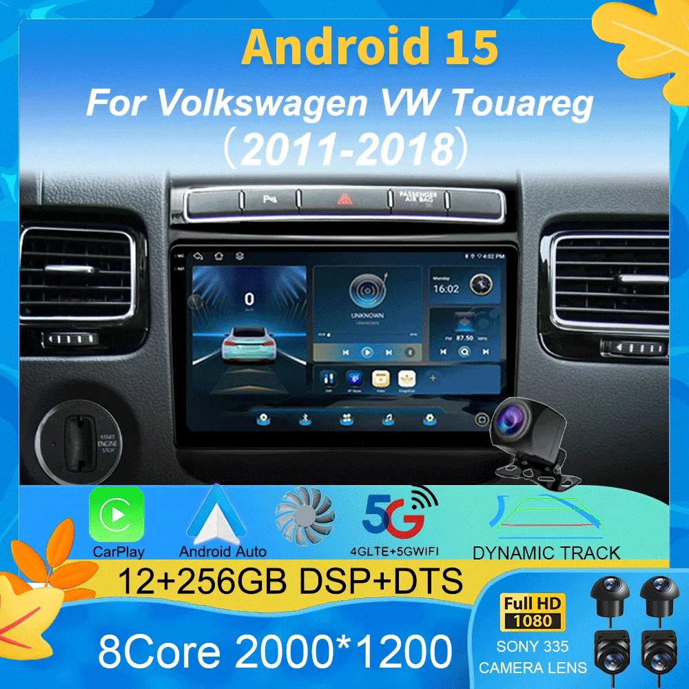 Car Radio For Volkswagen VW Touareg 2011-2018 Touch Screen Wireless Carplay Android 15 Auto Car Stereo Multimedia Player