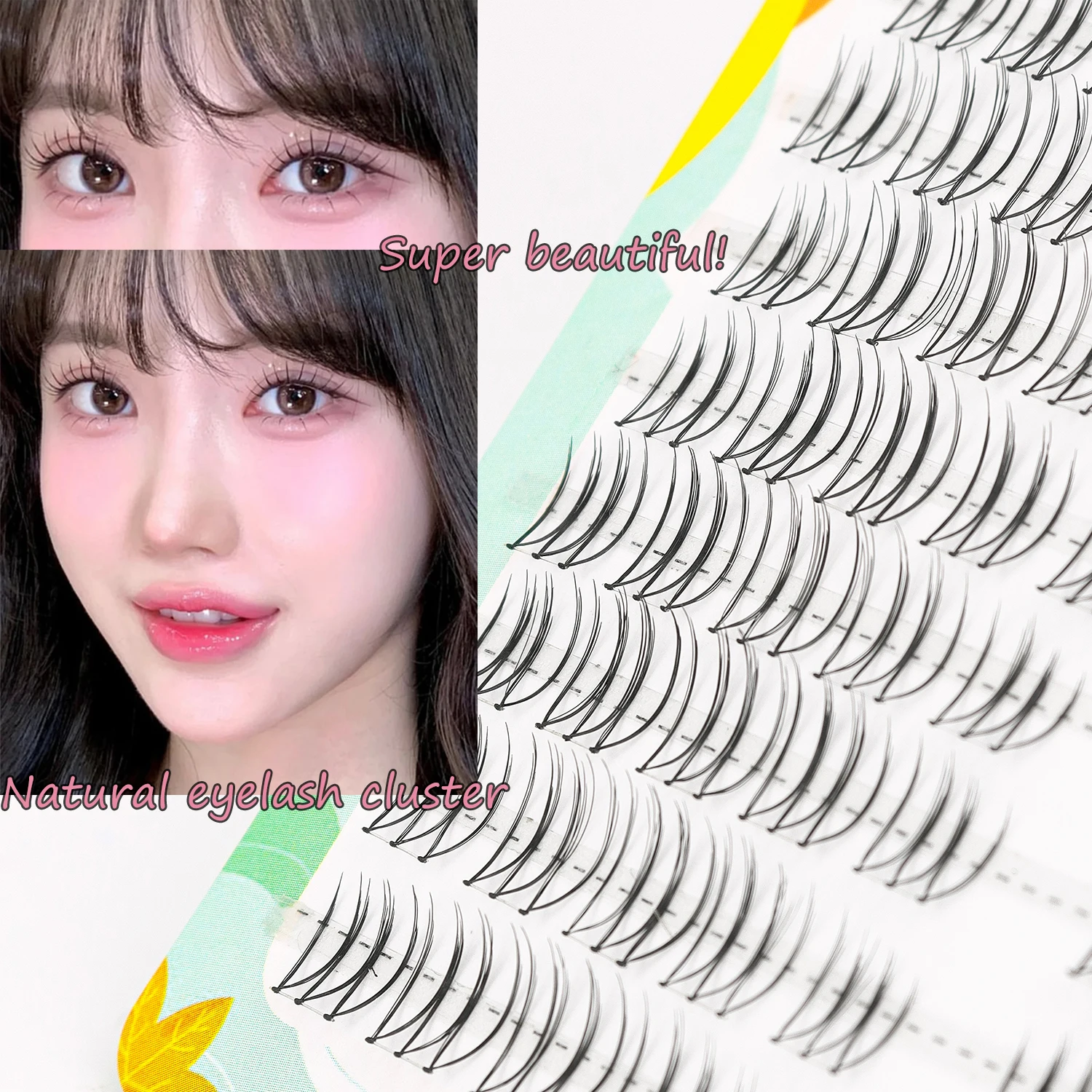 ラッシュクラスター 100 個ハンドレザー U 字型女性グループつけまつげ 6-11 ミリメートルソフトで快適な漫画の目妖精つけまつげ