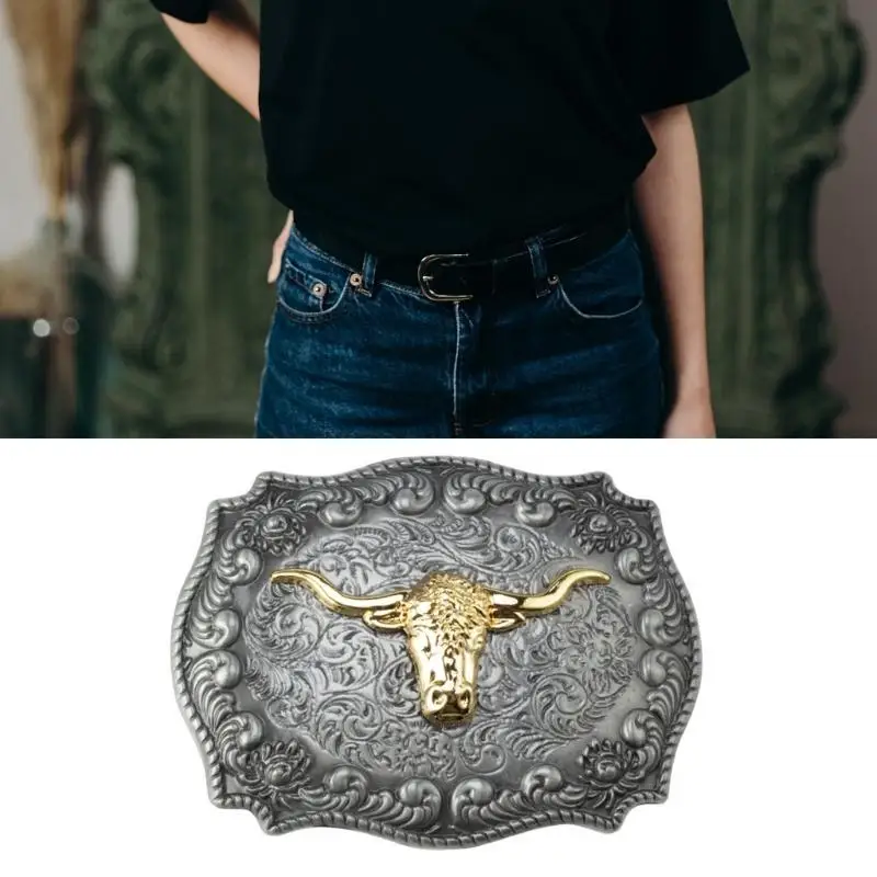 A52E Cowboy Belt Buckle Western Belt Buckle Long Horn metal Belt Buckle For Men