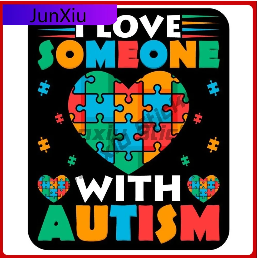 

I Love Someone With Autism Vinyl Sticker Autistic Love Heart Gif Decal Truck Car Luggage Kayak Suv Scratch-proof Exterior Car