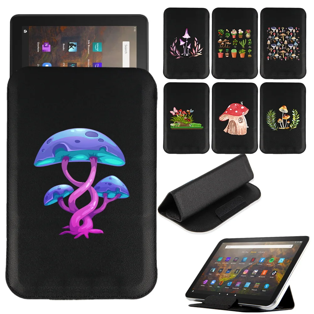 

Tablet Stand Bag for Fire HD 10 Plus/HD 8 Plus/HD 10 11th/HD 8 6th 7th 8th 10th/Fire 7 5th 7th 9th Mushroom Print Magnet Pack