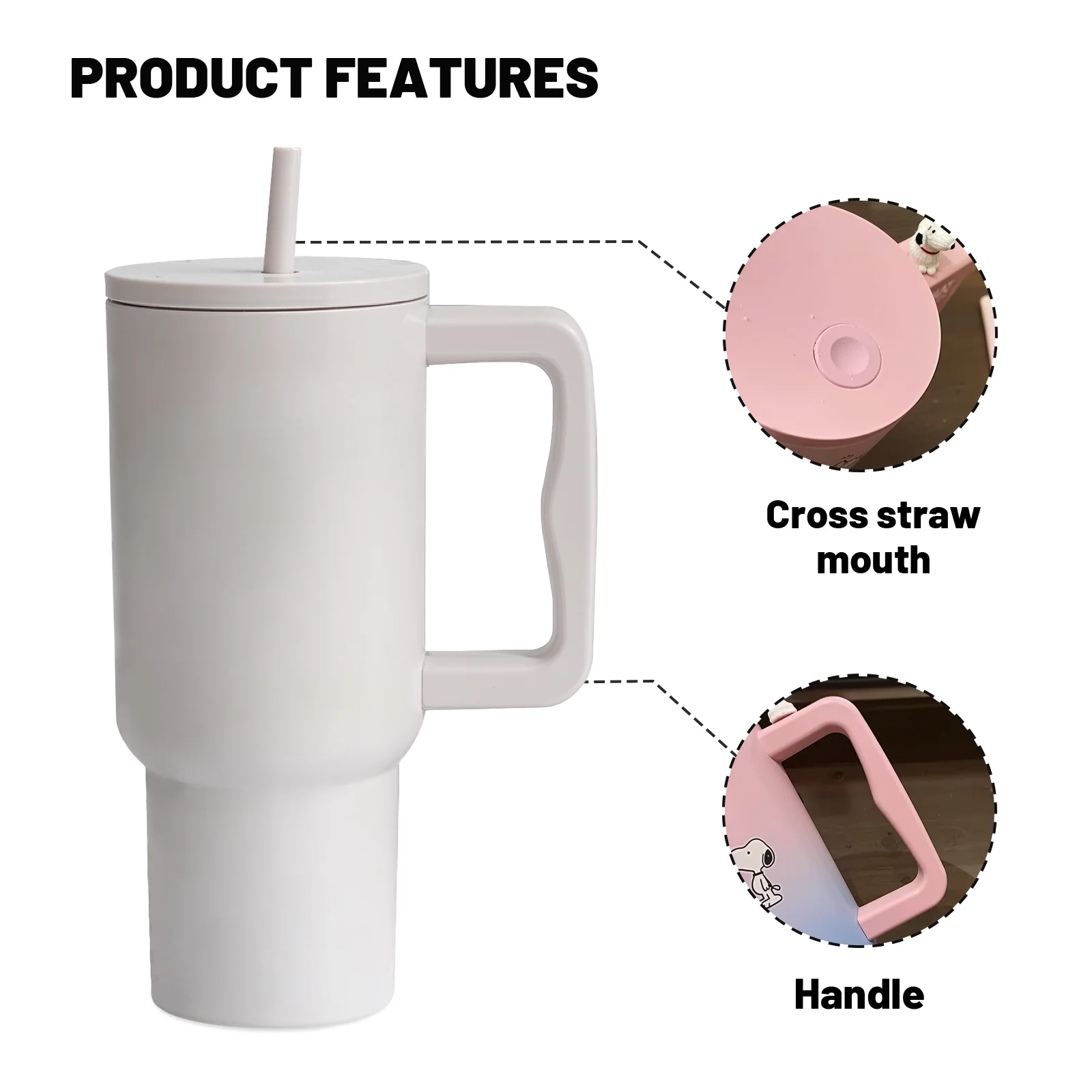 

18oz Vacuum Insulated Water Bottle With straw, Stainless Steel Tumbler, Flask with one - touch opening and leak-proof lids, Cold
