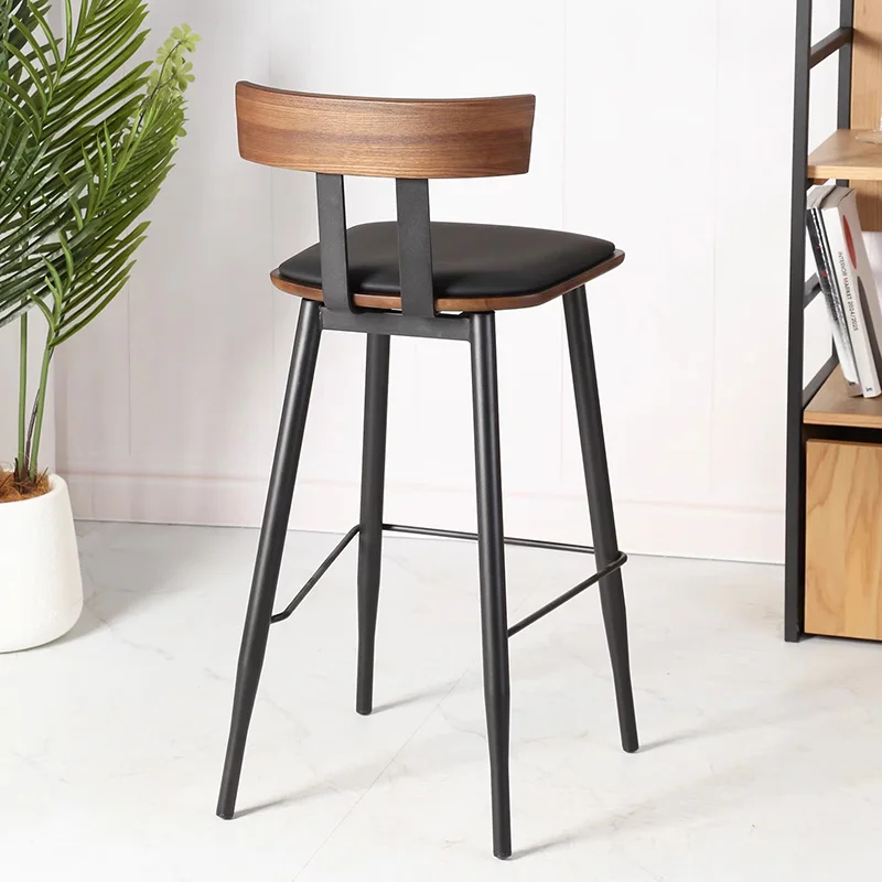 

High Counter Barstools With Back Wood Relaxing Black Long Reception Desks Bar Chairs Nordic Bancos De Bar Lounge Suite Furniture