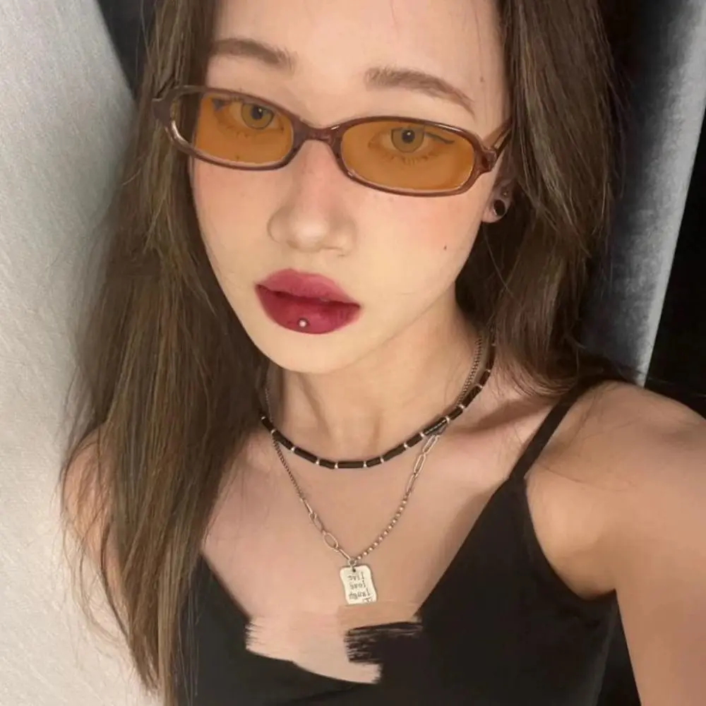 Gafas de protección ocular Vintage Y2K ultraligeras, gafas cuadradas antirradiación, montura, mujer