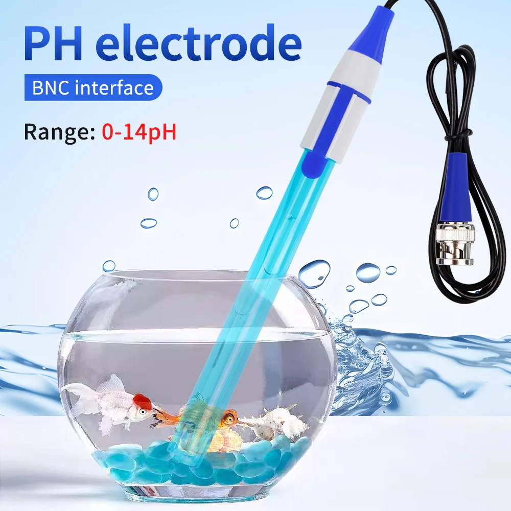 PH/ORP Electrode Probe BNC Replace Probe Connector PH/ORP Calibration Liquid Tester Acidity Meter Detector for Aquarium Pool