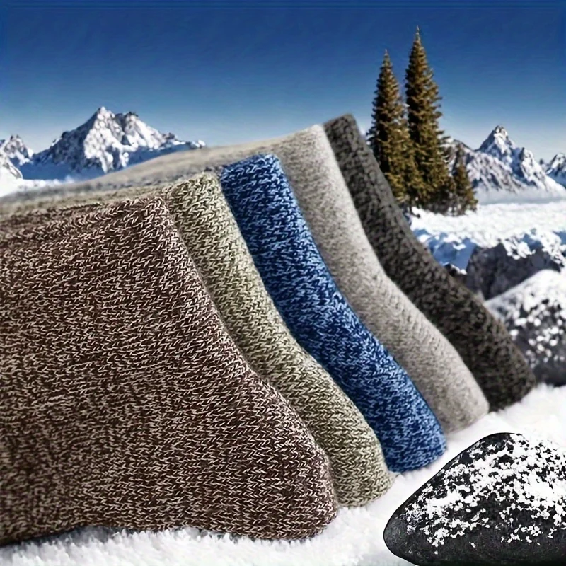 8/4/1 Meias de inverno quentes e grossas duplas neutras para esqui em climas extremamente frias e uso interno e externo