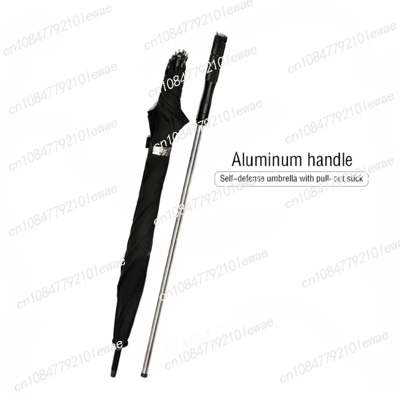 Self-defense Walking Cane Stick 2-In-1 Sturdy Windproof UV Protection Umbrella Suitable for Hiking Hanging Out On Raining