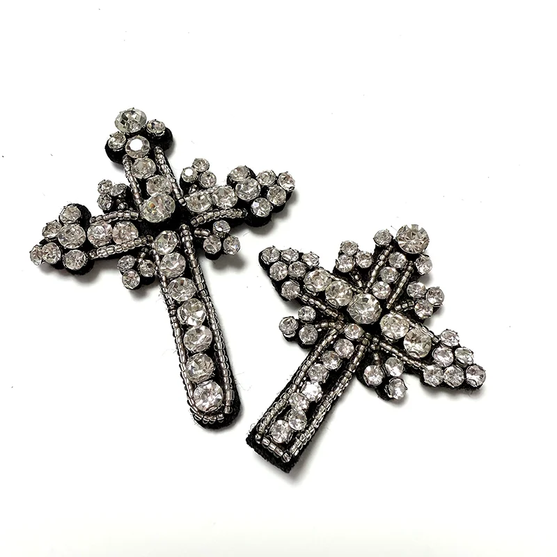 1 Piece Big Small Sizes of Cross-shaped Nail Drill Sew on Patches for DIY Decoration Suitable for Bags Hats Clothing