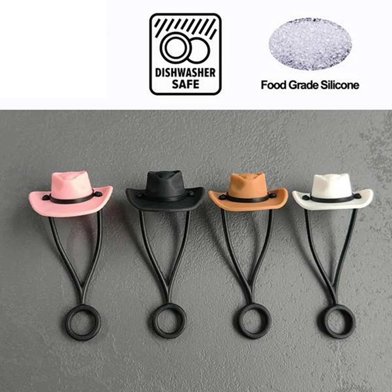 8PCS Silicone Cowboy Hat Straw Covers Cap For Stanley Cup, Compatible With For Stanley 30&40 Oz Tumbler(Cowboy)