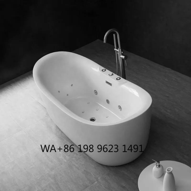 

Freestanding Acrylic Massage Bathtub Indoor Air Jet Spa Soaking Tub Modern Home Bathroom Hotel Use