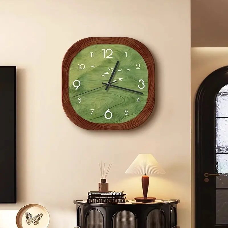 #Living Room Clock Decoration Painting Silent Clock Wall Hanging Household Creative Bedroom Nordic Horloge Mural Home Decor