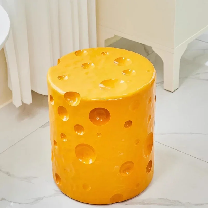 Yellow Foot Stool Salon Mobile Living Room Luxury Designer Office Puffs