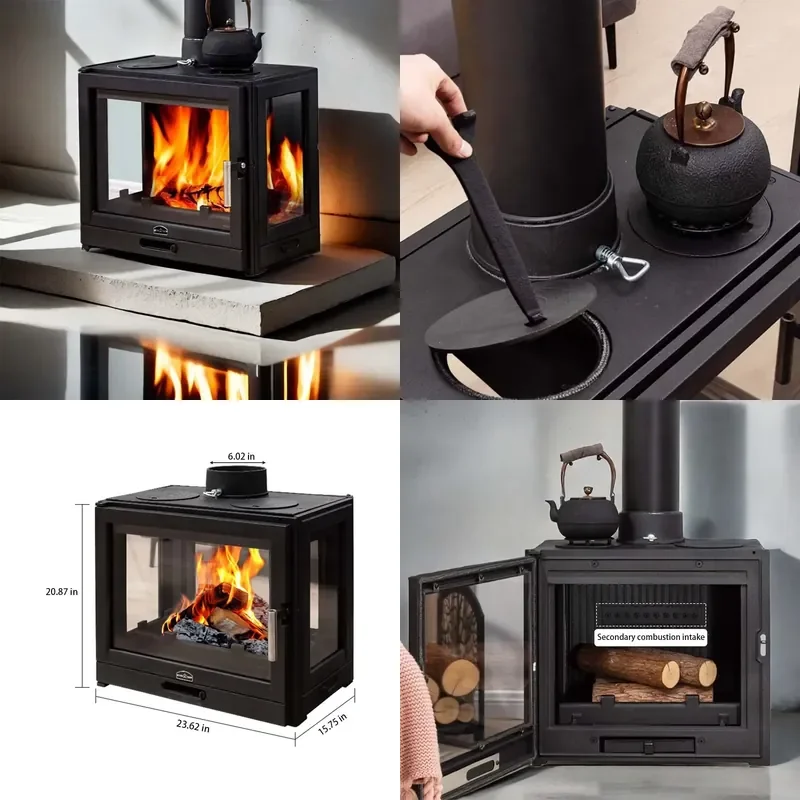 for Jingxin European Three Sided Glass Metal Electric Fireplace Indoor Outdoor Heating Wood Look for Hotel Bedroom