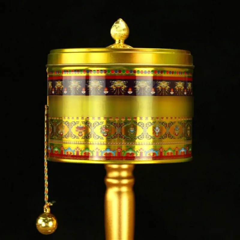 Lucky and Ruyi Hand cranked Eight Auspicious Patterns Smooth and Silent Rotation Alloy Material Desktop Ornament for Home Use