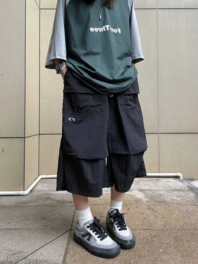 

American Sle Outdoor Functional Large ket Seven-Foot Pants Свободные тонкие летние повседневные орты для мужчин и женщин Qui-Drn...