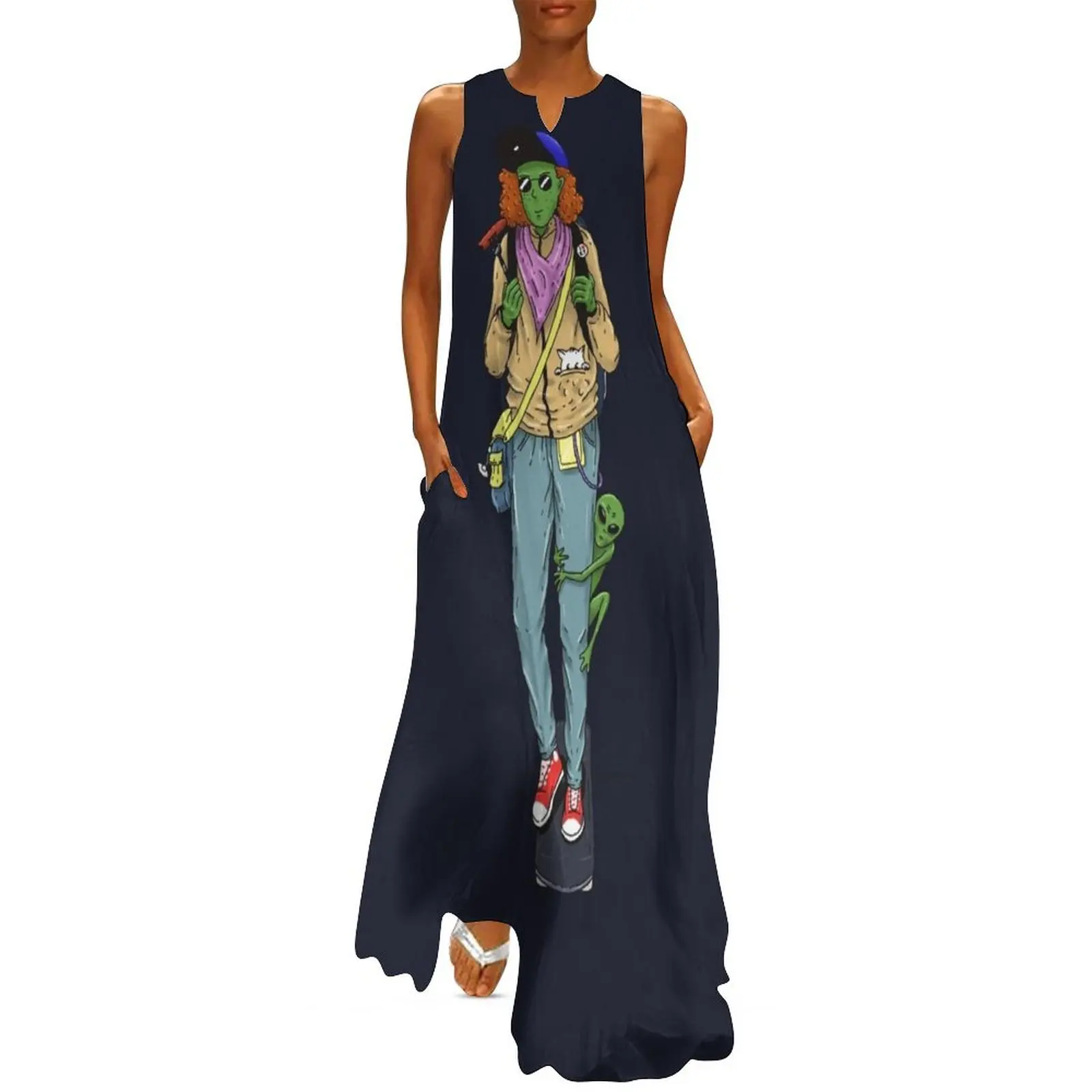 Weird Alien stuff cool sticker Long Dress Long dresses sexy dress