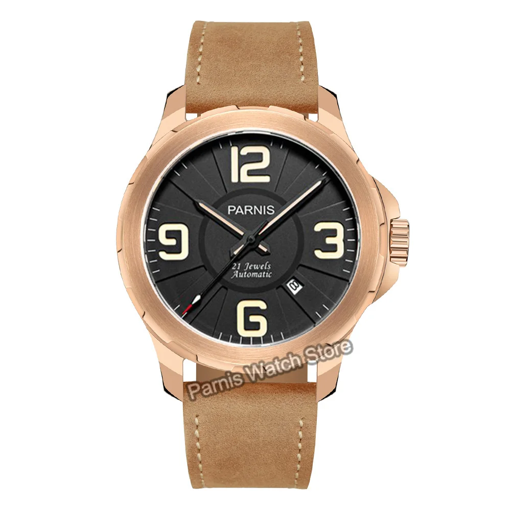 Parnis Miyota-Reloj de 44mm para hombre, cronógrafo con cristal de zafiro, movimiento automático, resistente al agua hasta 10ATM, marcador luminoso