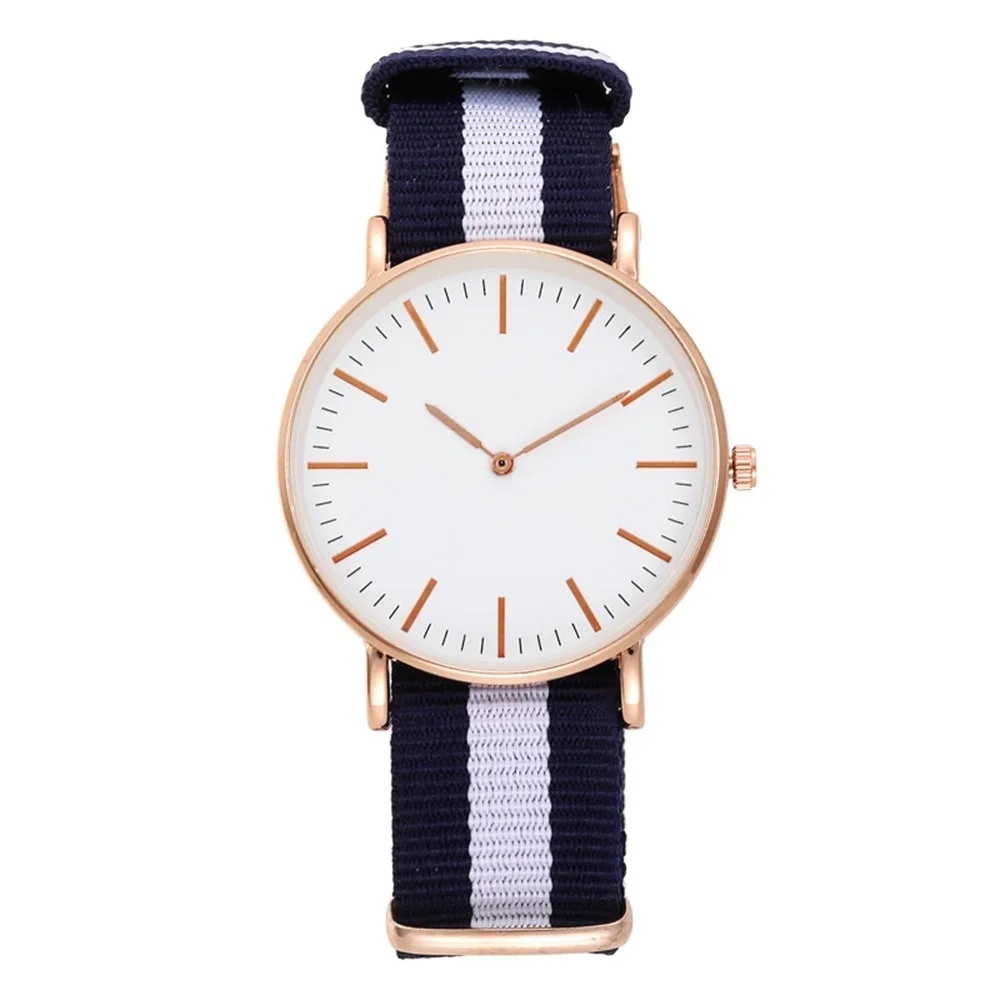 New fashion casual two pin watch nylon strap women's watch simple canvas strap quartz watch can be customized