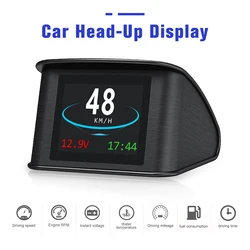 Hd p10 obd2 display velocímetro do carro universal head up display alarme de excesso de velocidade código de falhas do motor navegador carro com segurança