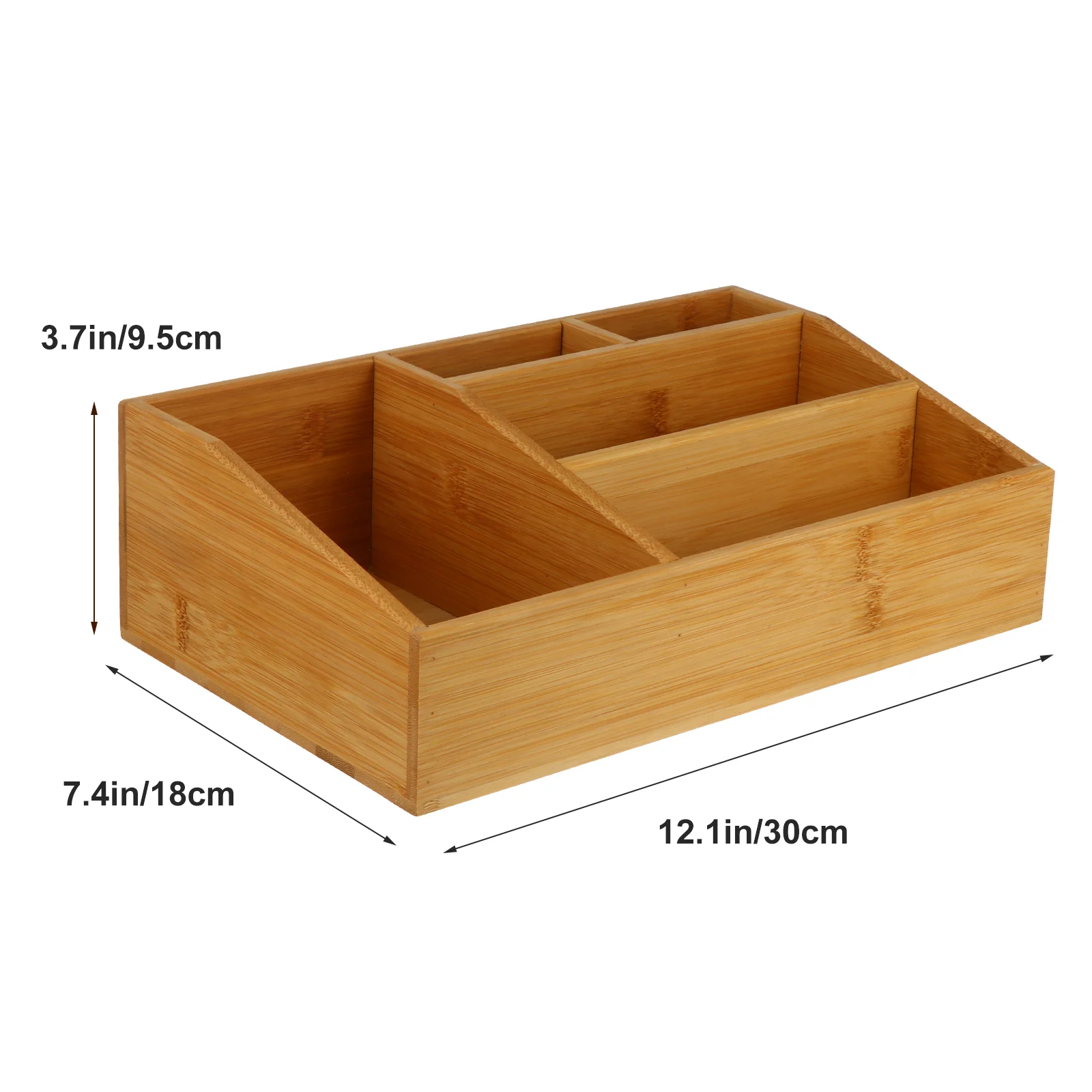 Bamboo Storage Box Bins Desktop Finishing Container Case Cosmetics Multifunction