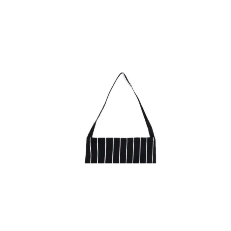 Stripe Half-length Apron Oilproof Waterproof Cleaning Work Clothes With Pocket Chef Overalls Breathable Home Kitchen Accessories