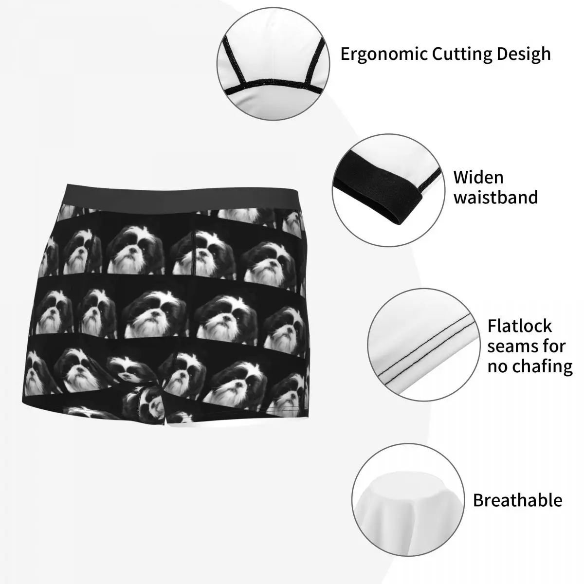 Boxer Unterhose Shorts Shih Tzu Dog1 Höschen Männliche Bequeme Unterwäsche für Homme Mann Freund Geschenk