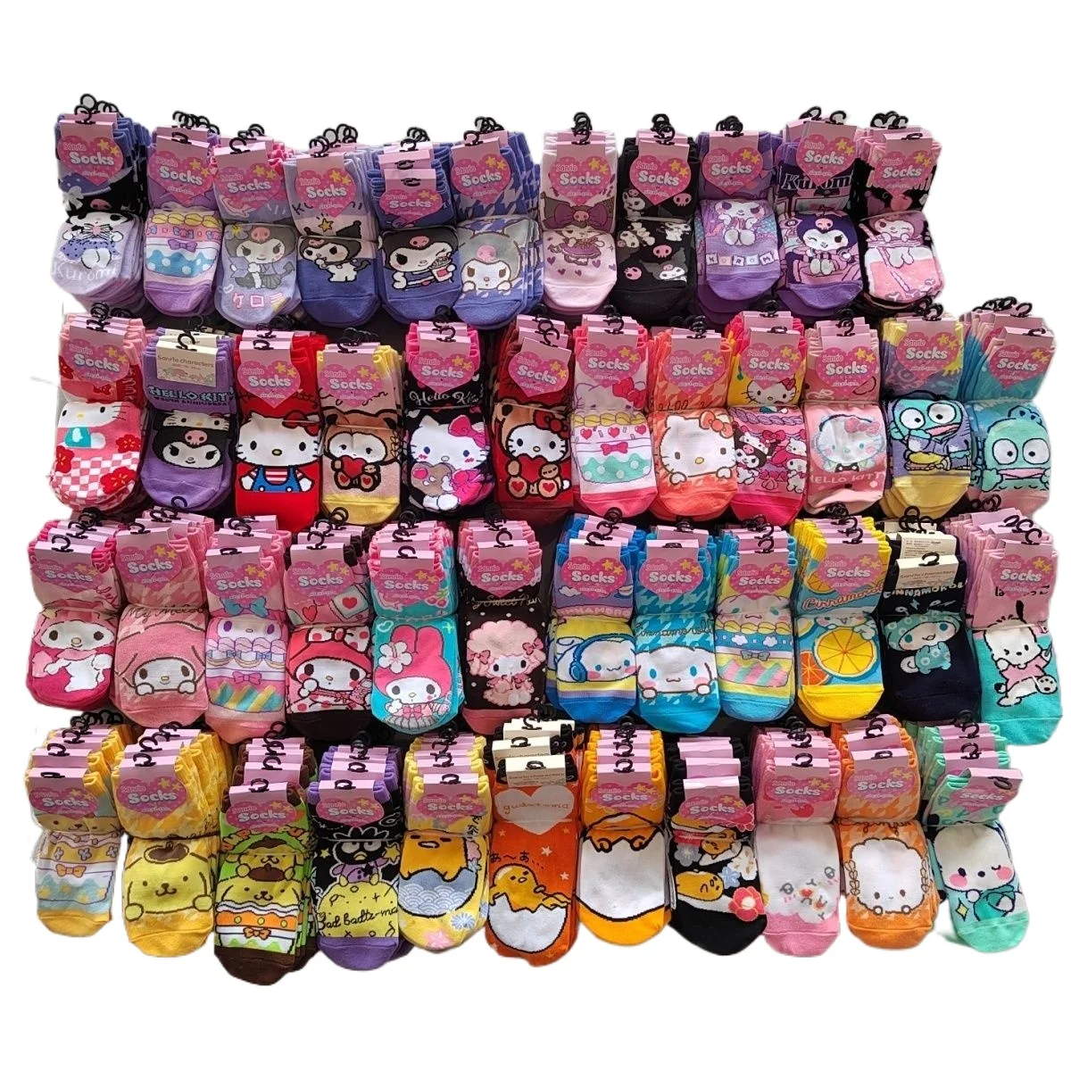 

10 шт. в упаковке, оригинальные детские молодежные хлопковые носки Sanrio Kuromi, милые хлопковые модные детские носки для девочек