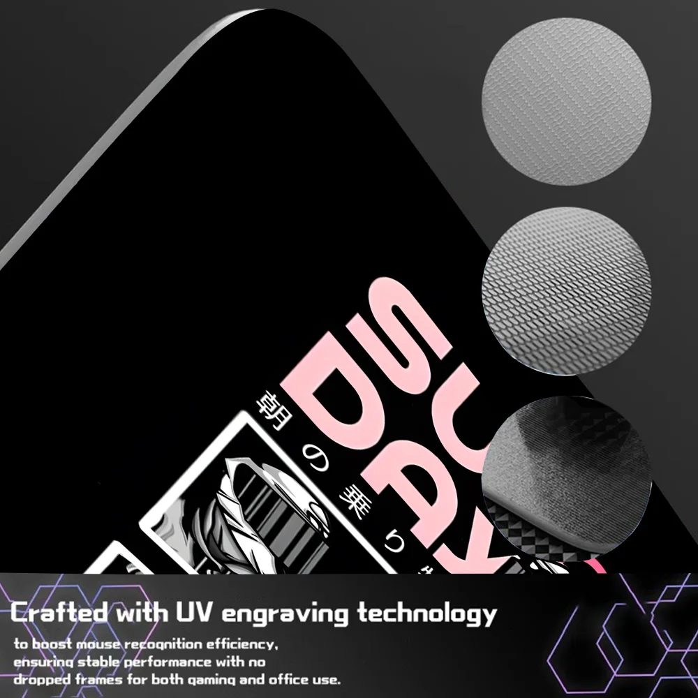 แผ่นรองเมาส์แก้วอะนิเมะโปสเตอร์ Art Design Pad Pad พื้นผิวกระจกเรียบ, anti-Scratch Glass Mousepad พร้อมแผ่นกันลื่นสําหรับสํานักงาน