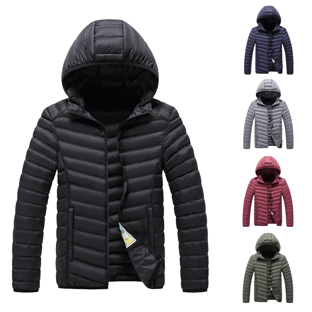 Men Padding Jacket Winter Puffer Padding Colorful Outwearing Windproof With Detachable Hood Overcoat Winter Cloth Free Shipping