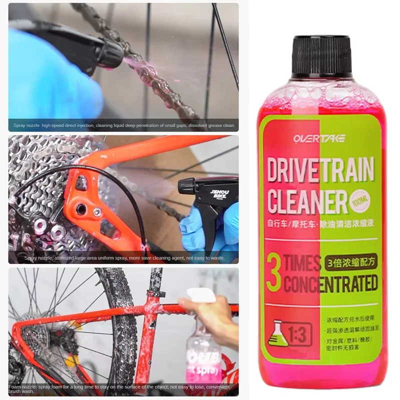 100ML Bicycle Drivetrain Cleaner Concentrated Motorcycle Chain Cleaning Agent,Road Bikes Degreaser MTB bike maintenance tools